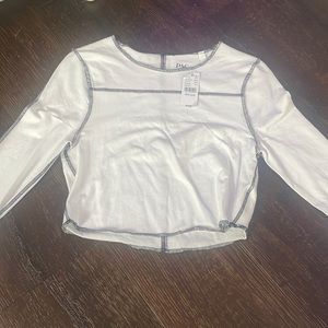 PacSun long sleeve, medium, white with black seams